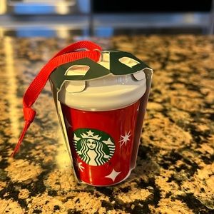 Starbucks Holiday 2022 Mini Ceramic Ornament Hot Cup - RED - NIB